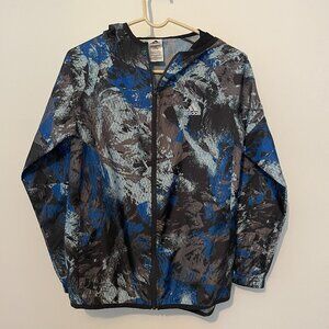 Adidas Lightweight Windbreaker zip up hooded Blues - Youth Large 14/16